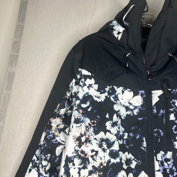 Women's ROXY Presence True Black FlowersParka Insulated Snow Jacket Coat | Sz: M - Picture 4 of 16